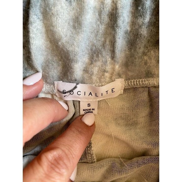 SOCIALITE BNWOT Women fleece tie dye wide leg lounge pants sz small NEW - Picture 4 of 6